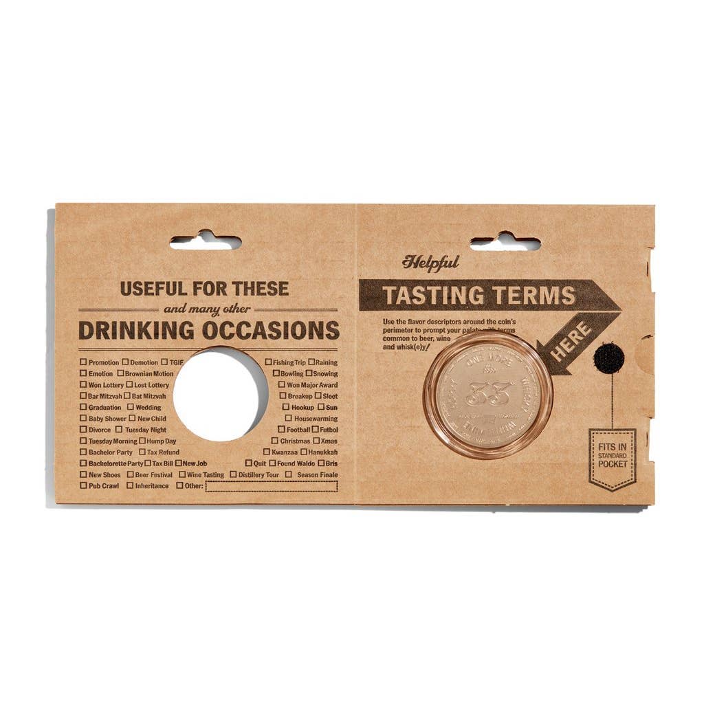 33 Books USA – Drinking Decision Coin – Engraved Metal – Gift for Whisky Lovers - Mood4whisky