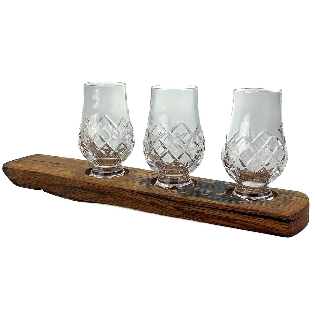 Darach – Glass Holder Set – Recycled Barrel Wood – Includes 3 Glasses - Mood4whisky
