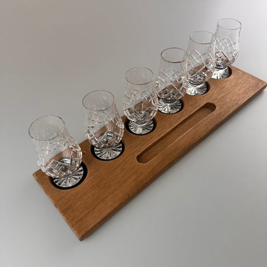 E.W.B. Belgium – Whisky Glass Holder – Handmade Oak – Holds 6 Glasses - Mood4whisky