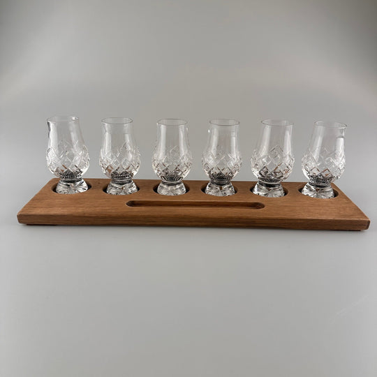 E.W.B. Belgium – Whisky Glass Holder – Handmade Oak – Holds 6 Glasses - Mood4whisky