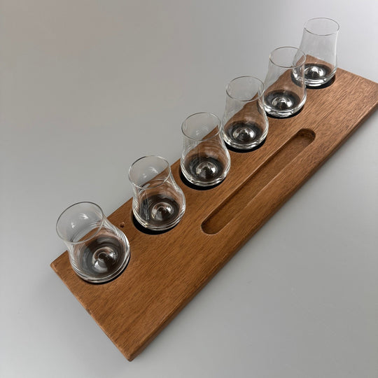 E.W.B. Belgium – Whisky Glass Holder – Handmade Oak – Holds 6 Glasses - Mood4whisky