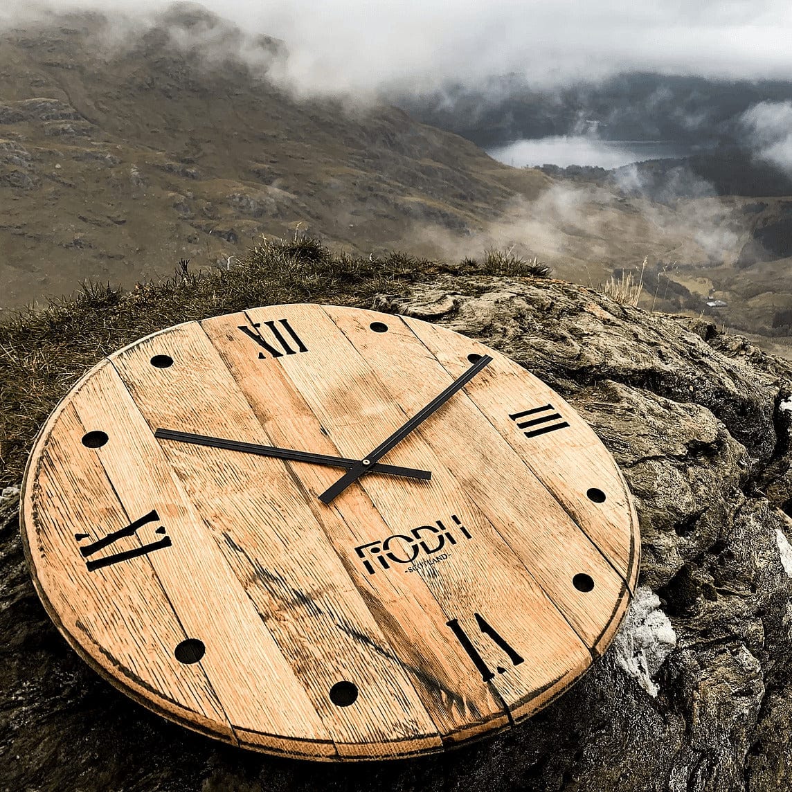 Fiodh – Vintage Clock – Old Whisky Barrels – 54 cm Diameter - Mood4whisky