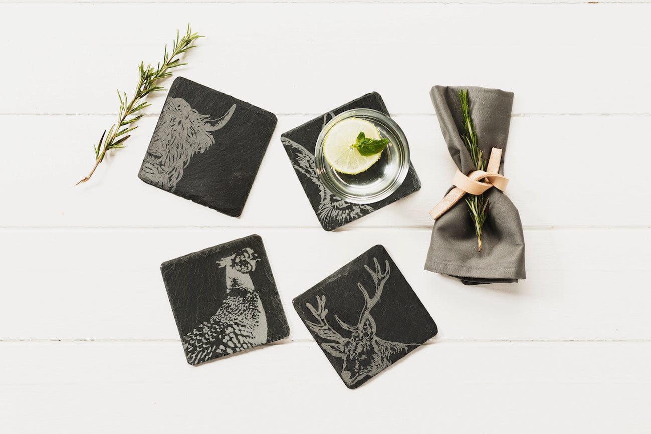 Just Slate Company – Coasters – Country Animal Slate – Set of 4 - Mood4whisky
