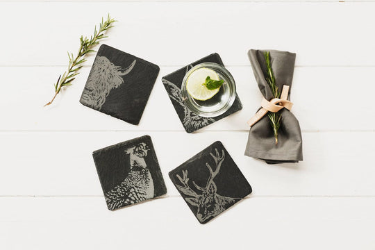 Just Slate Company – Coasters – Country Animal Slate – Set of 4 - Mood4whisky