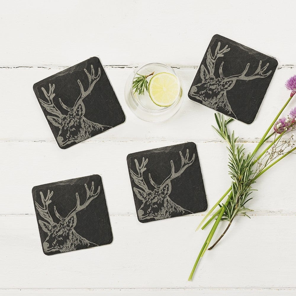 Just Slate Company – Coasters – Handcrafted Slate – Set of 4 - Mood4whisky