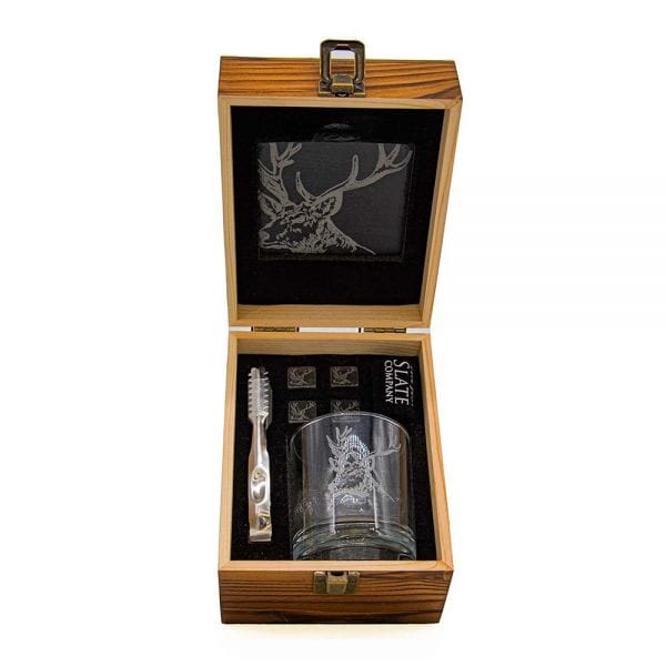 Just Slate Company – Whisky Tasting Gift Set – Engraved Stag – Scotland - Mood4whisky