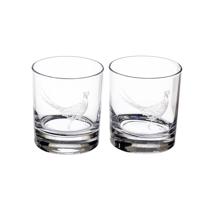 Just Slate Company – Whisky Tumbler Set – Engraved Pheasant – 2 Pieces - Mood4whisky