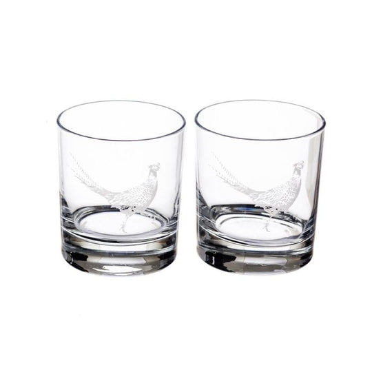 Just Slate Company – Whisky Tumbler Set – Engraved Pheasant – 2 Pieces - Mood4whisky