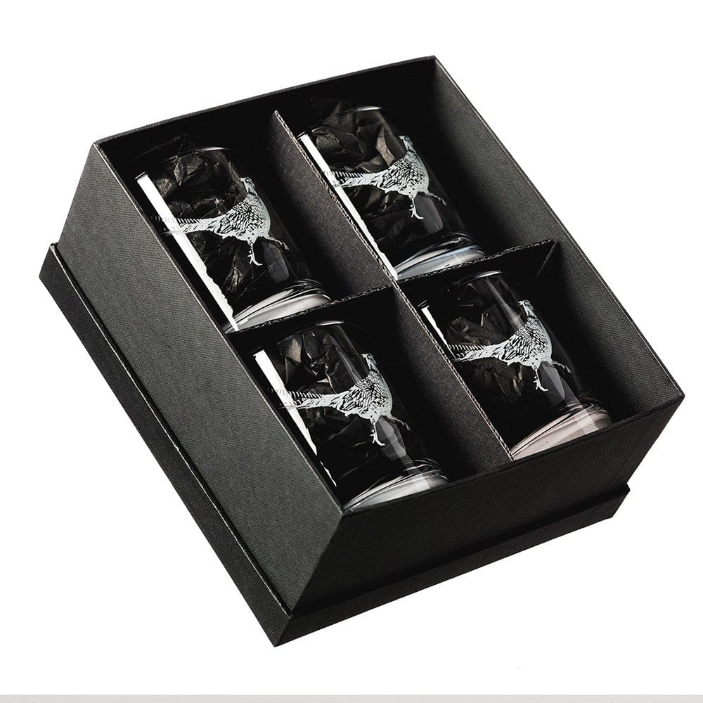 Just Slate Company – Whisky Tumblers – Engraved Pheasant – Set of 4 - Mood4whisky