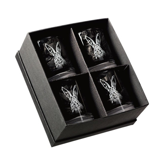 Just Slate Company – Whisky Tumblers – Engraved Stag – Set of 4 - Mood4whisky