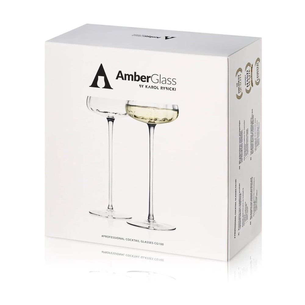 Cocktail- & champagneglas CG100 – Set van 2 – Handgemaakt – Amber Glass – afbeelding 2
