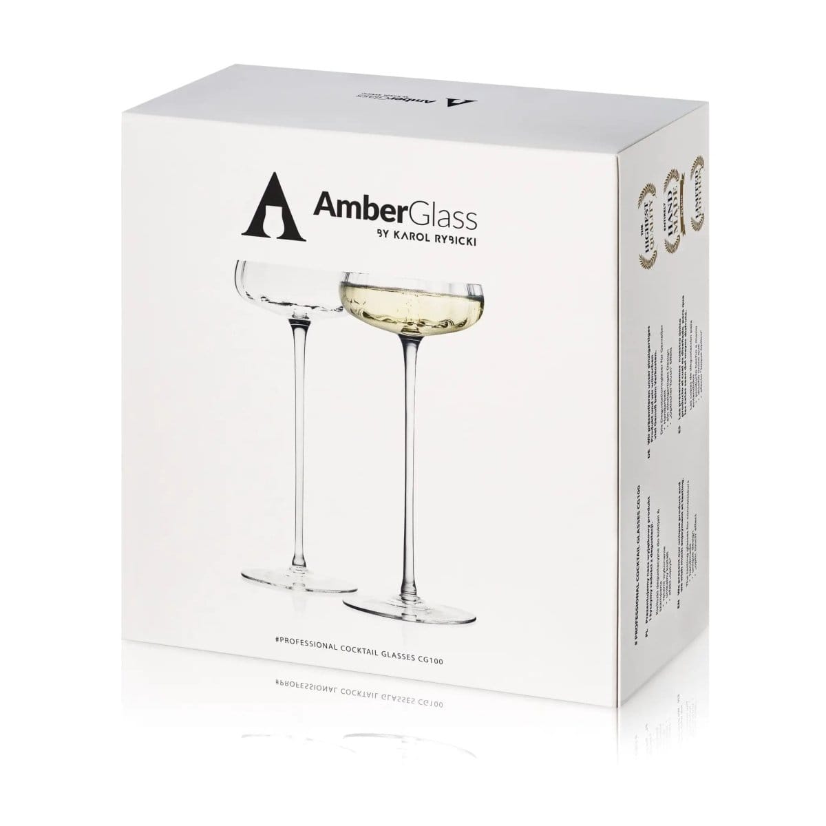Cocktail & champagne glass CG100 – Set of 2 – Handmade – Amber Glass – image 2