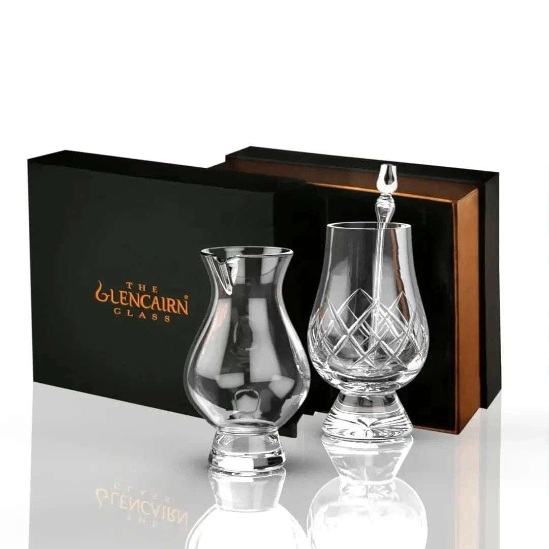 Combination Set of 1 Cut Whisky Glass with a Small Water Jug and Pipette – Glencairn Crystal Scotland