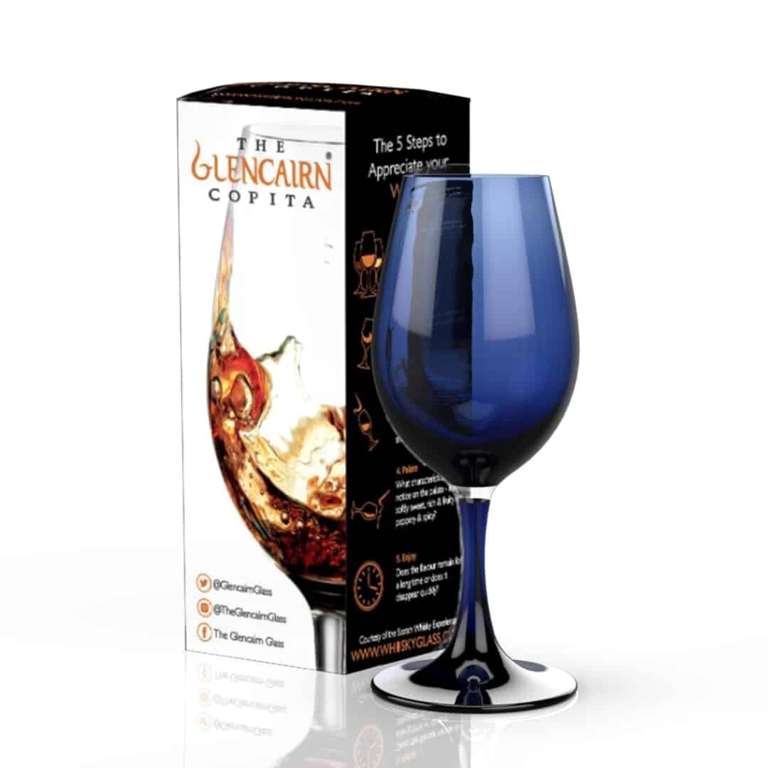 Verre à whisky Copita bleu – Dégustation à l'aveugle – Glencairn Crystal Scotland