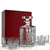 Geschenkset Skye mit Karaffe und 6 Skye-Whiskygläsern in Holz-Präsentationsbox – Bleikristall – Glencairn Crystal Scotland