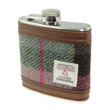 Flachmann Gedämpftes Grün & Lila – Harris Tweed – Glen Appin of Scotland