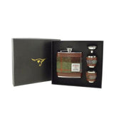 Flachmann MacLeod Tartan – Luxus-Set – Harris Tweed – Glen Appin of Scotland