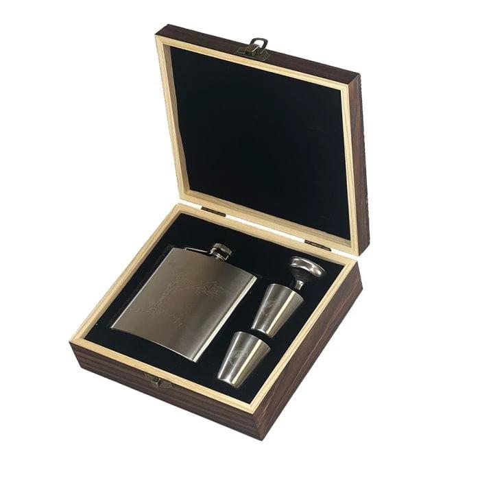 Flachmann Angeln – Luxus-Set – Edelstahl – Graviert – Selbraehouse Scotland