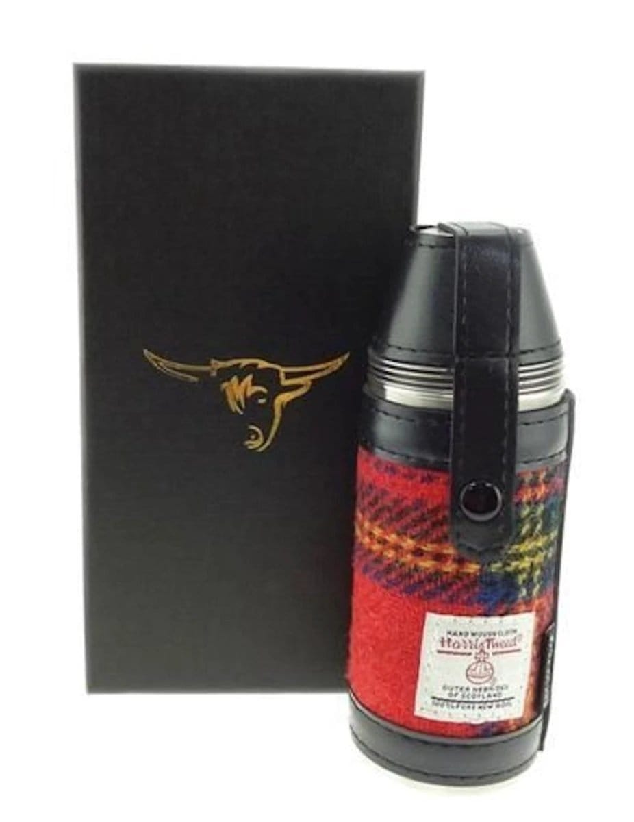 Jagdflasche Royal Stewart Tartan – 4 Becher – Harris Tweed – Glen Appin of Scotland