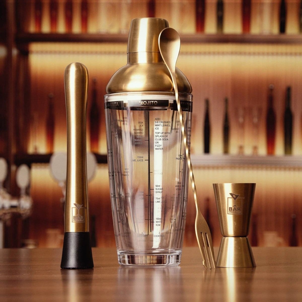 Klassisches Cocktailshaker-Set – Glas – Bar Originale – Bild 2