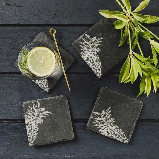 Untersetzer Ananas – Graviert – Schiefer – Just Slate Company Scotland