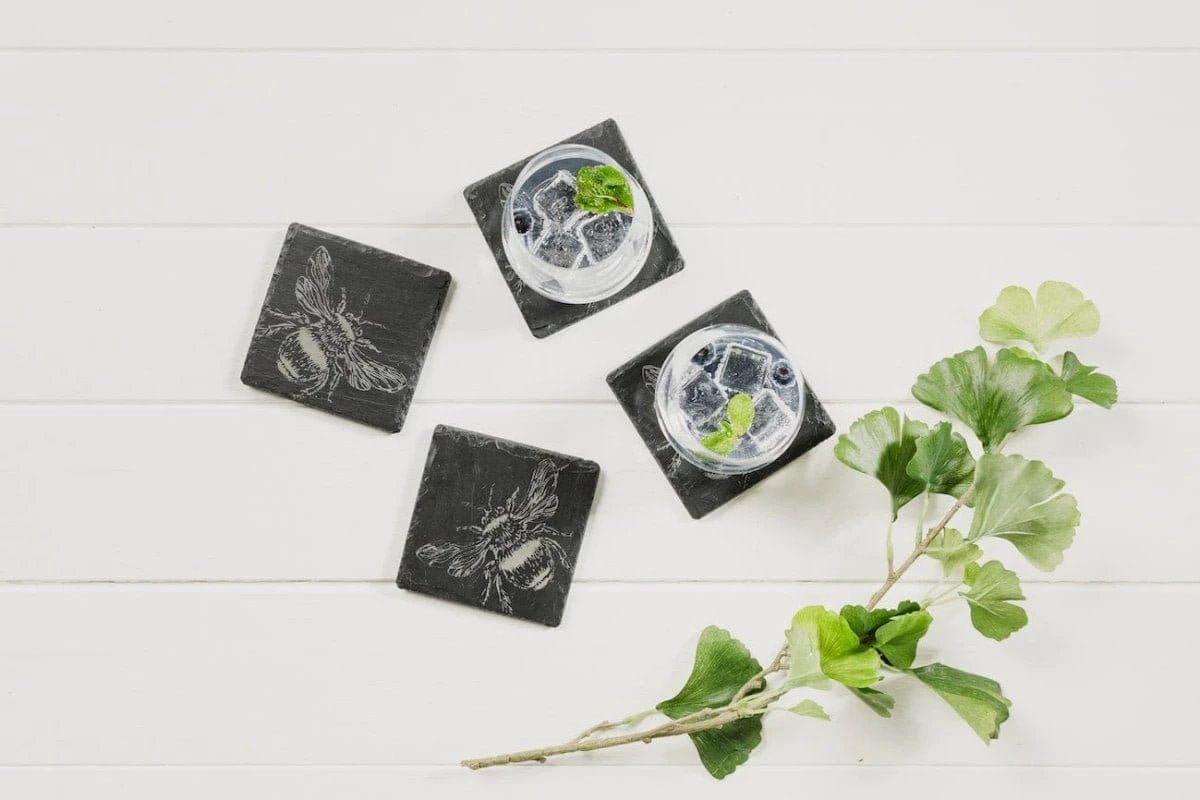 Coasters BEES – Engraved – Slate – Just Slate Company Scotland – image 2