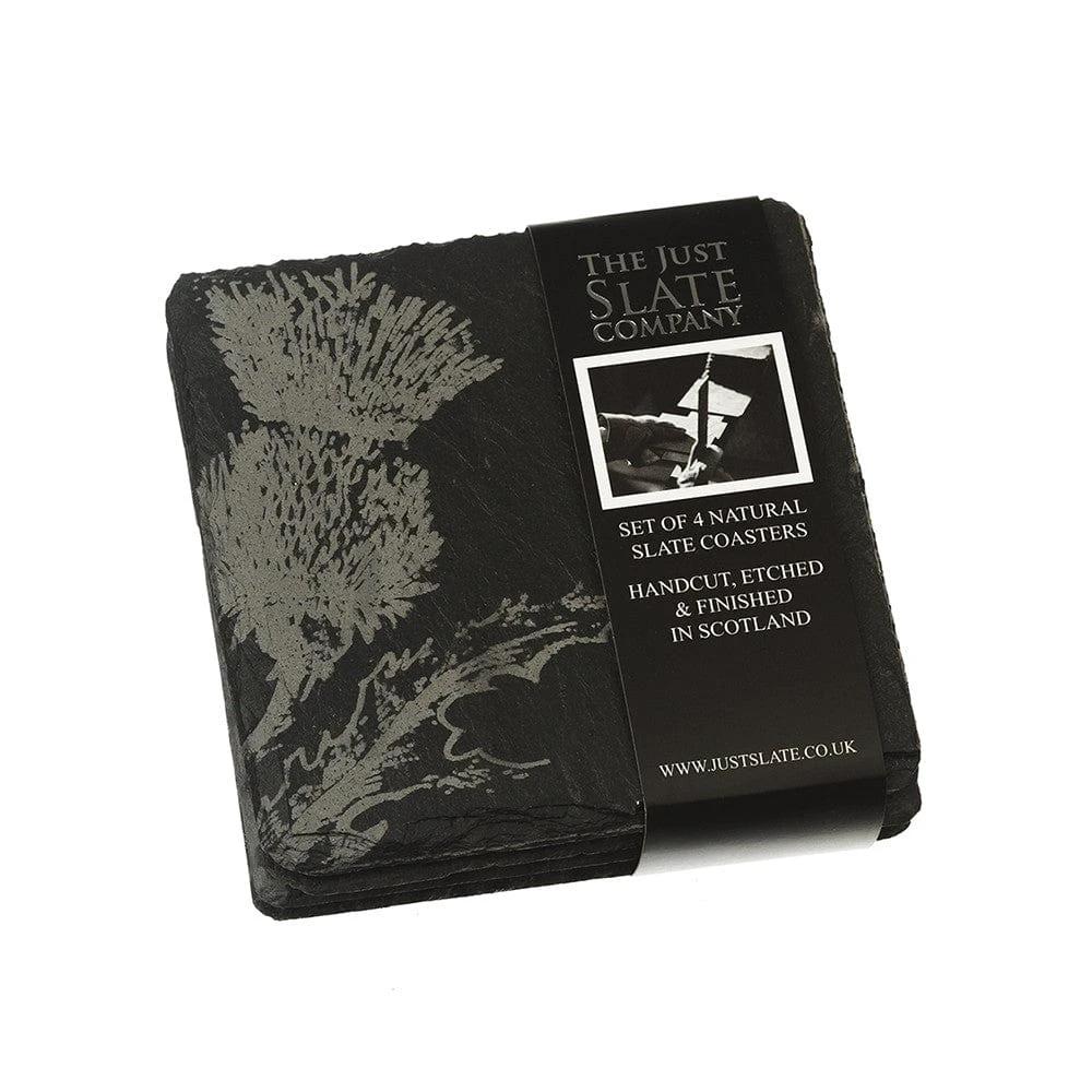 Untersetzer Distel – Graviert – Schiefer – Just Slate Company Scotland