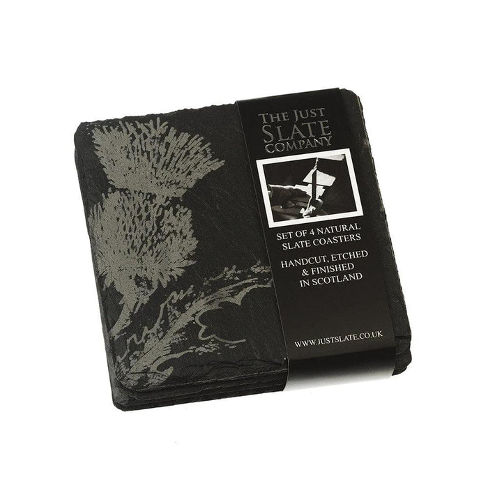 Untersetzer Distel – Graviert – Schiefer – Just Slate Company Scotland