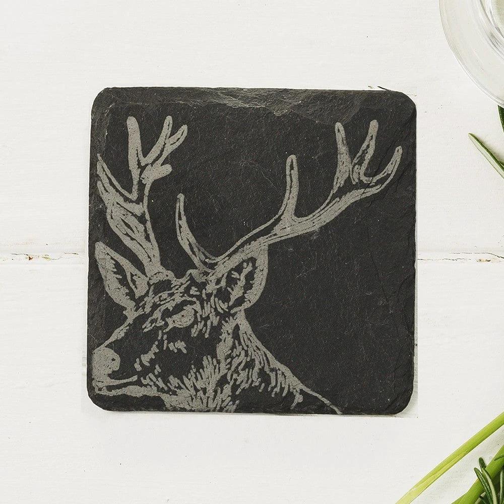 Onderzetters Edelhert – Gegraveerd – Leisteen – Just Slate Company Scotland – afbeelding 3