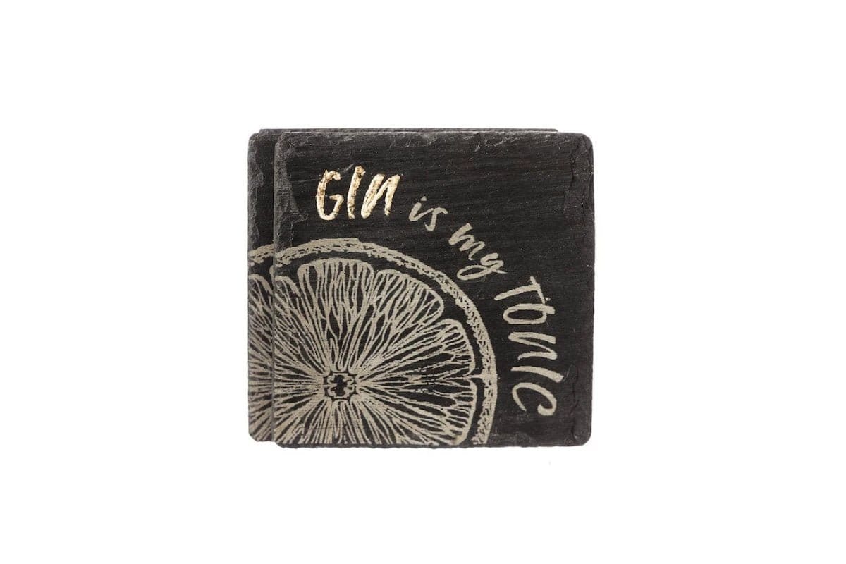 Sous-verres GIN IS MY TONIC – Gravés – Ardoise – Just Slate Company Écosse