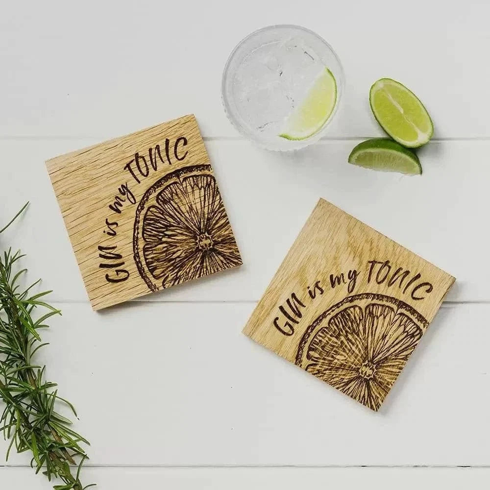 Sous-verres Gin is my Tonic – Chêne écossais – Scottish Made – image 2