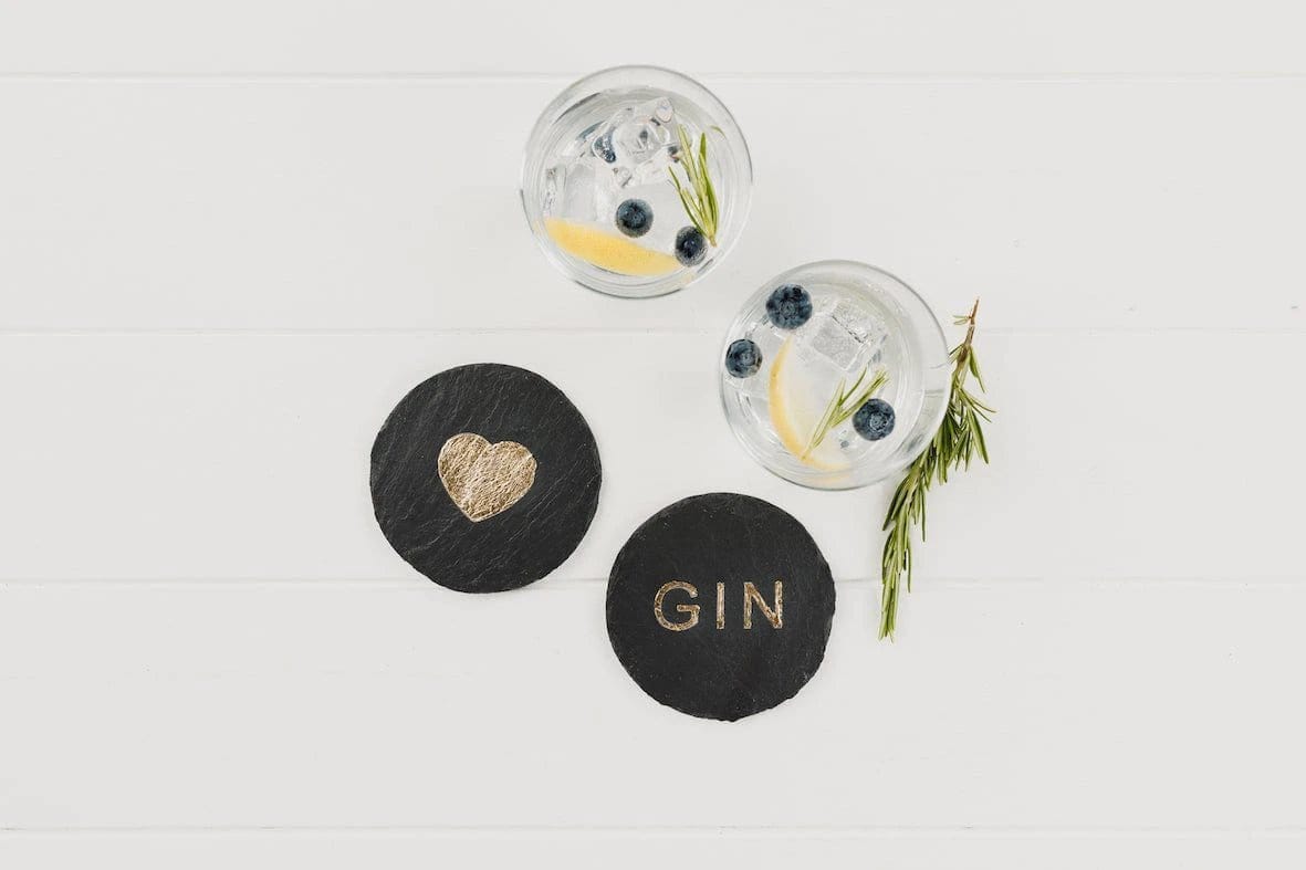 Coasters LOVE GIN – Engraved – Slate – Just Slate Company Scotland – image 2
