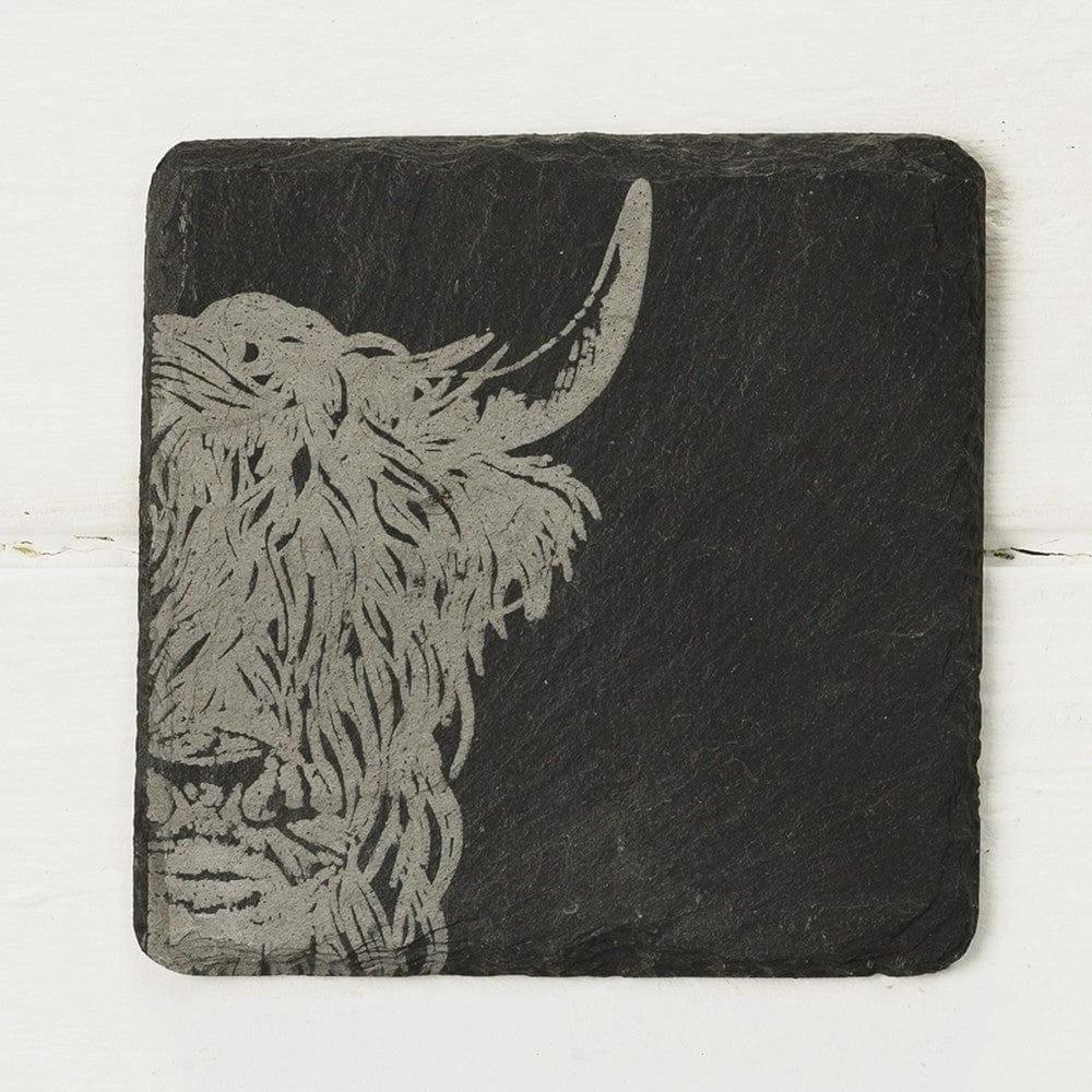 Untersetzer Schottisches Hochlandrind – Graviert – Schiefer – Just Slate Company Scotland – Bild 3
