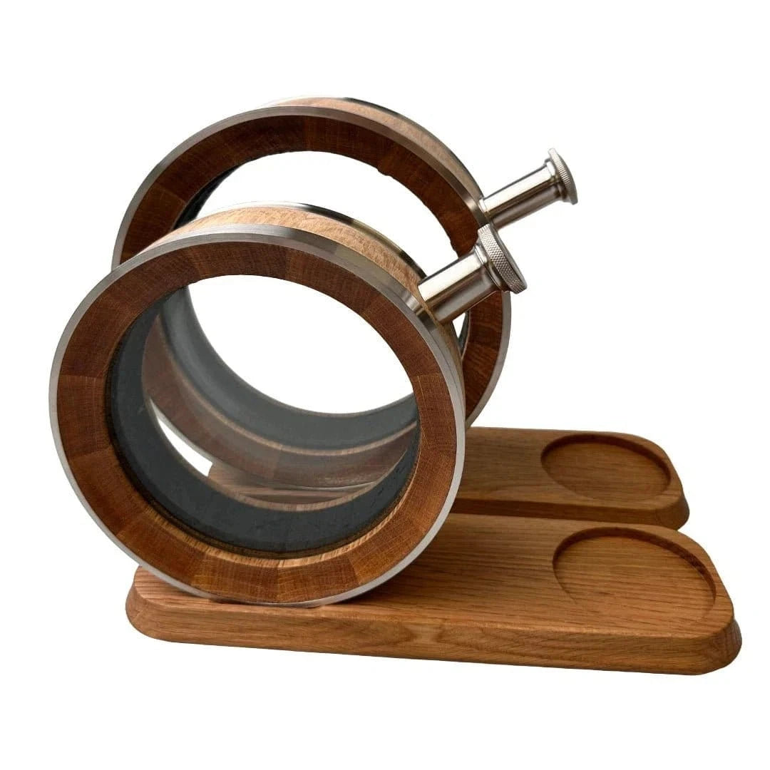 Porthole Decanter 500 ml – Luxe whiskykaraf van geblakerd Amerikaans eiken & glas – afbeelding 4