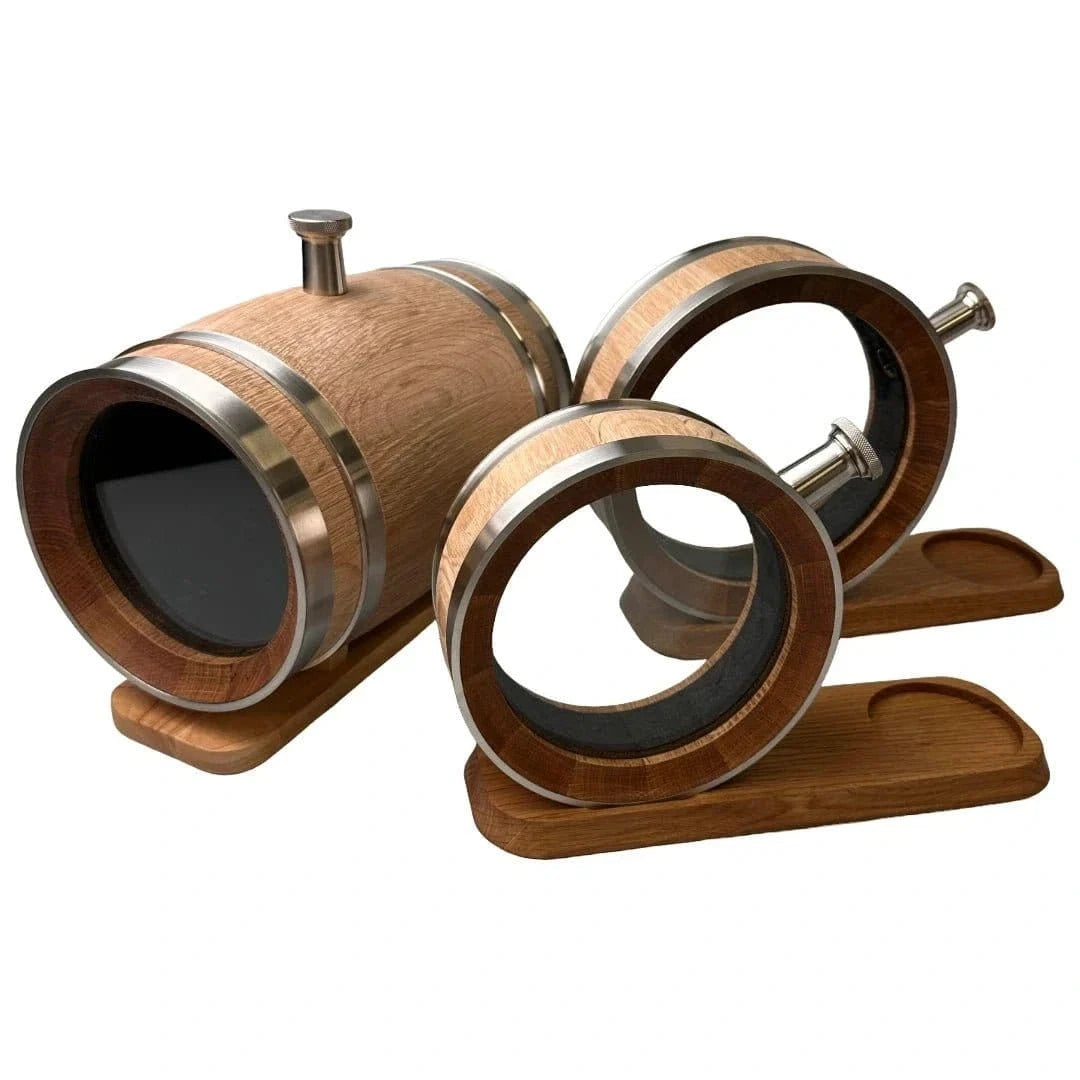 Porthole Decanter 700 ml – Carafe à whisky de luxe en chêne américain brûlé & verre – image 4