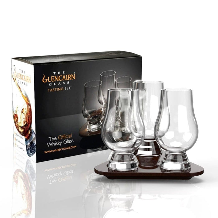 Proeverijset dienblad met 3 whiskyglazen – Glencairn Crystal Scotland