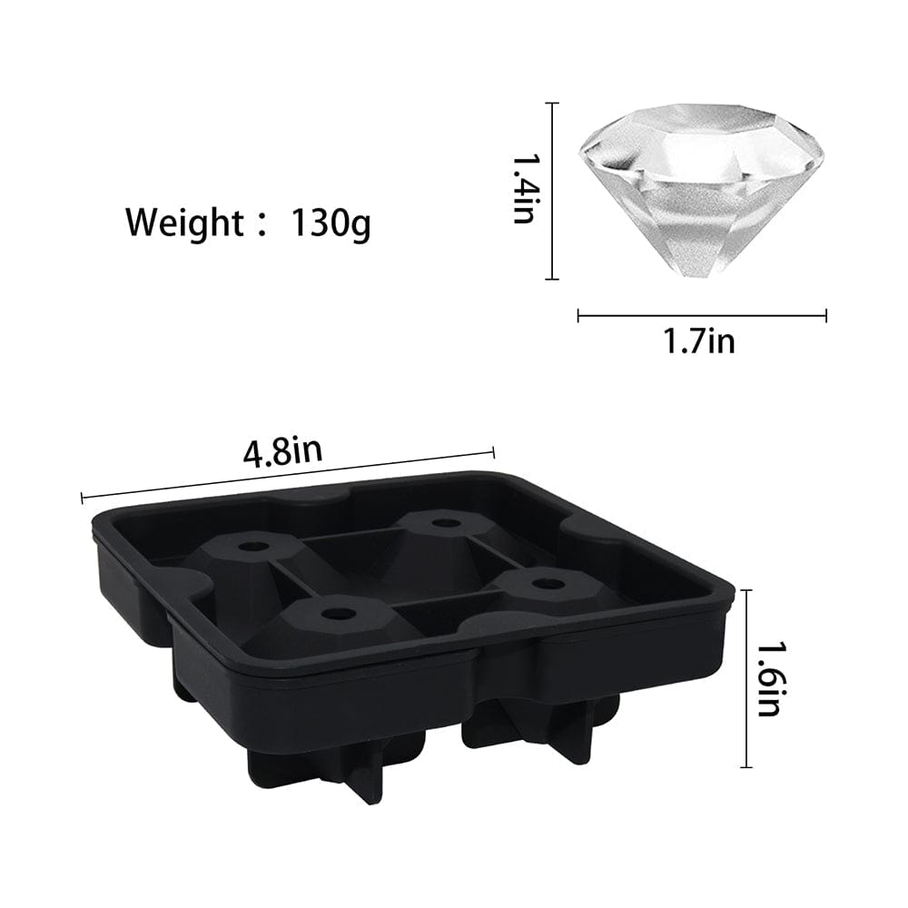 Siliconen diamant-ijsblokjesvorm – 4 ijsblokjes 4x3,5 cm BPA-vrij – Mood4Whisky – afbeelding 2