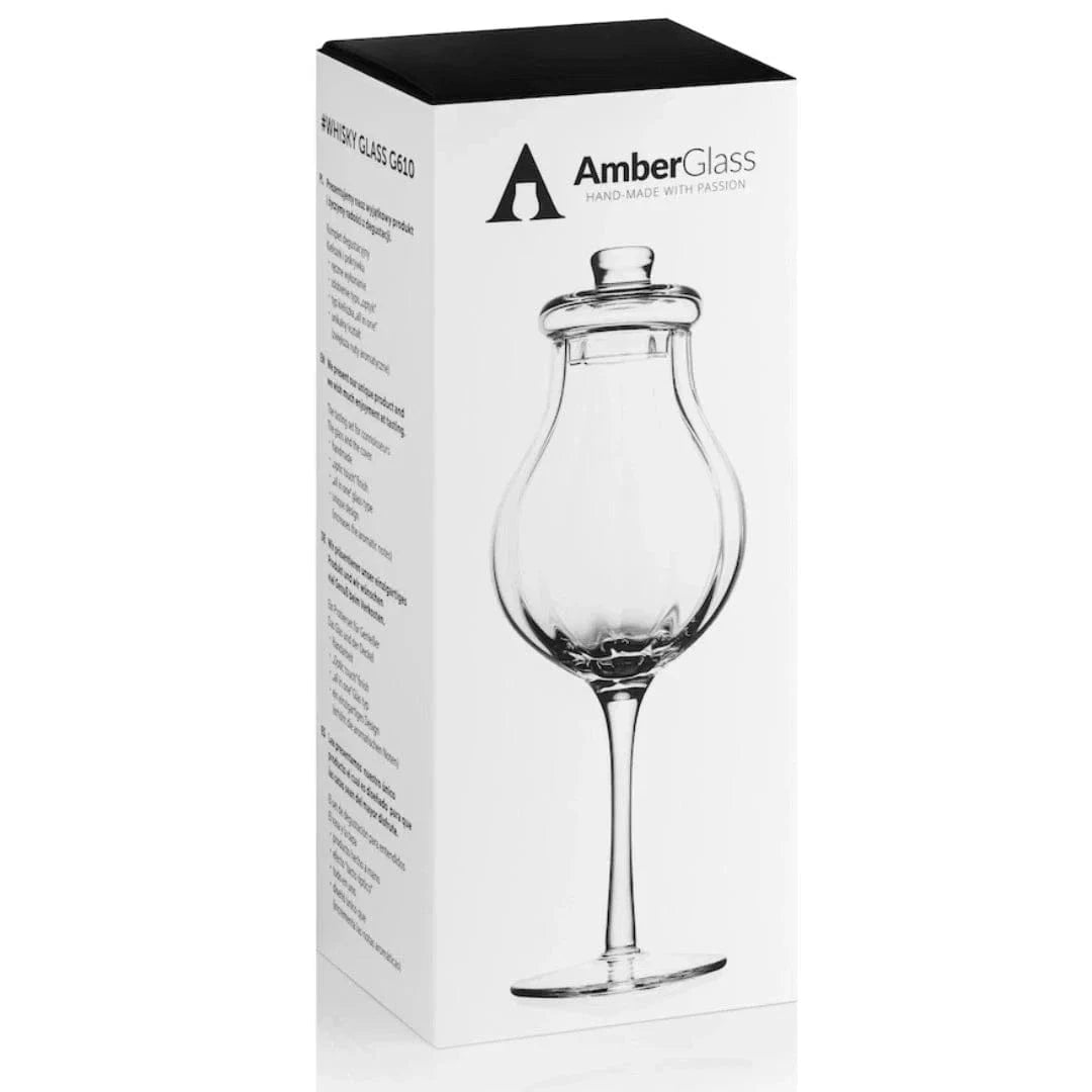 Whisky glass G610 – 200 ml – with lid – handmade – Amber Glass – image 3