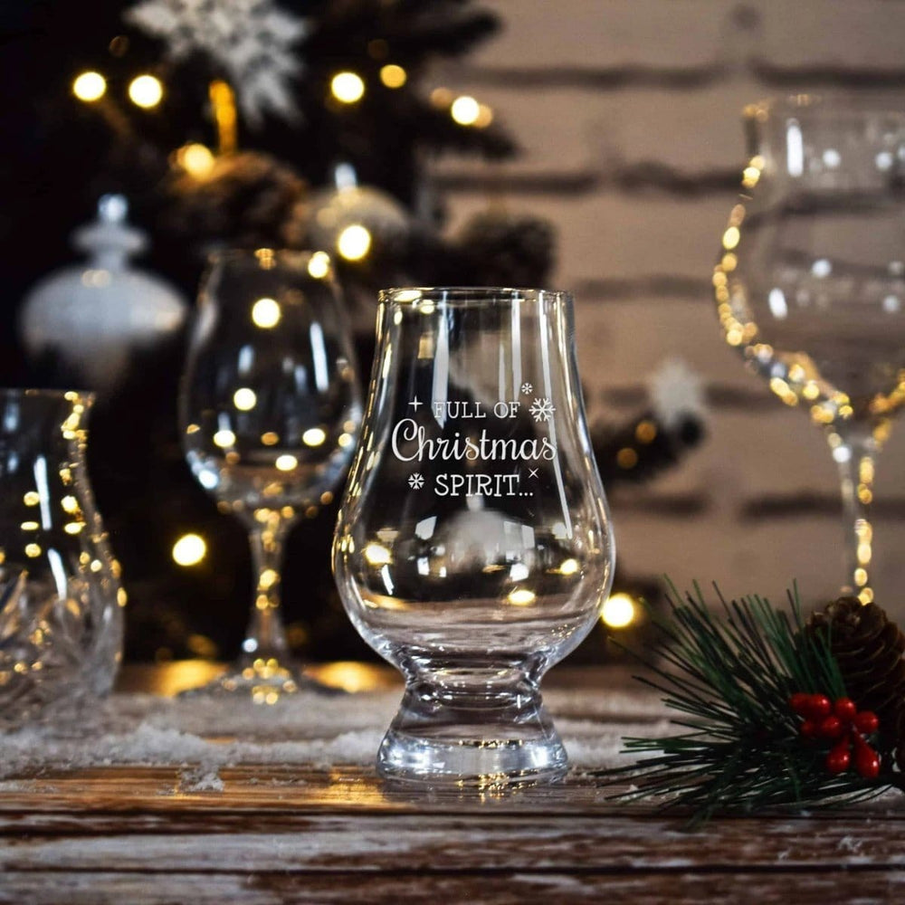 Whiskyglas graviert Full of Xmas Spirit – Glencairn Crystal Scotland – Bild 2