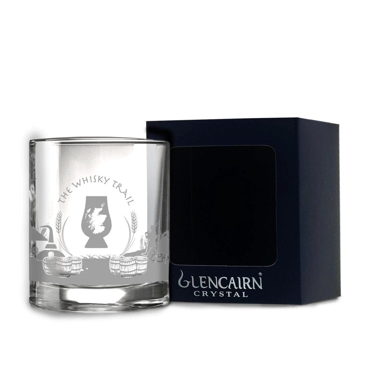 Whiskyglas Skyline Whisky Trail – Graviert – Glencairn Crystal Schottland