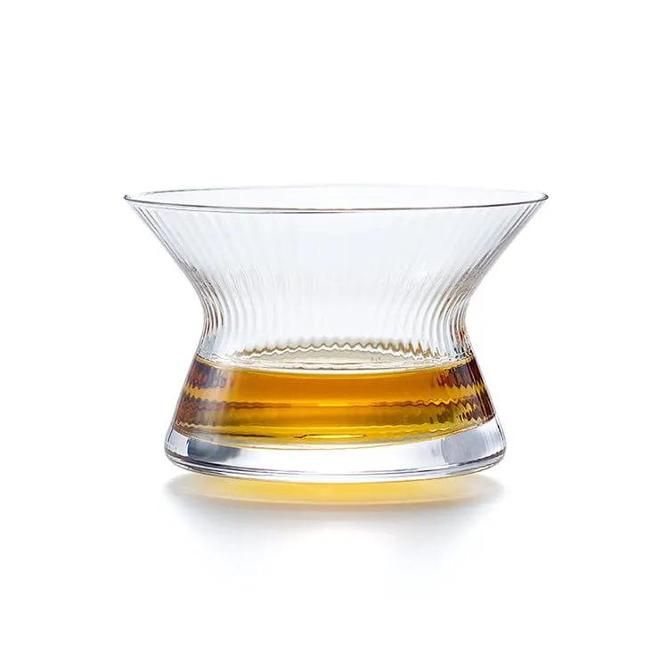 Whiskyglas THE HANYU GLASS – Japans roterend design – slanke taille – kristal – 170 ml – met onderzetter