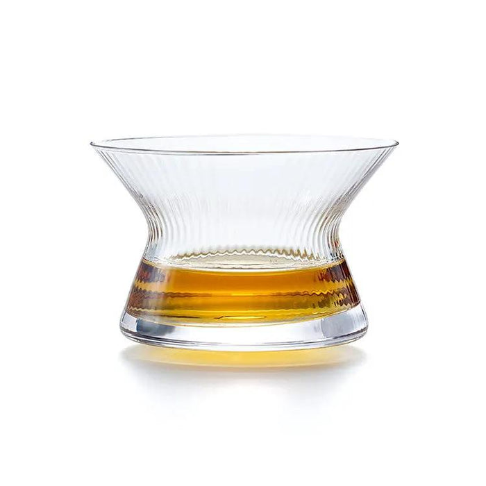 Whisky glass THE HANYU GLASS – Japanese rotating design – slim waist – crystal – 170 ml – with coaster
