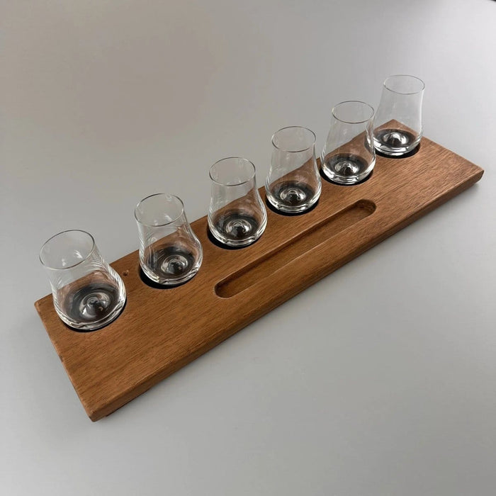 Wide whisky glass holder with glasses – Handmade – E.W.B. Belgium