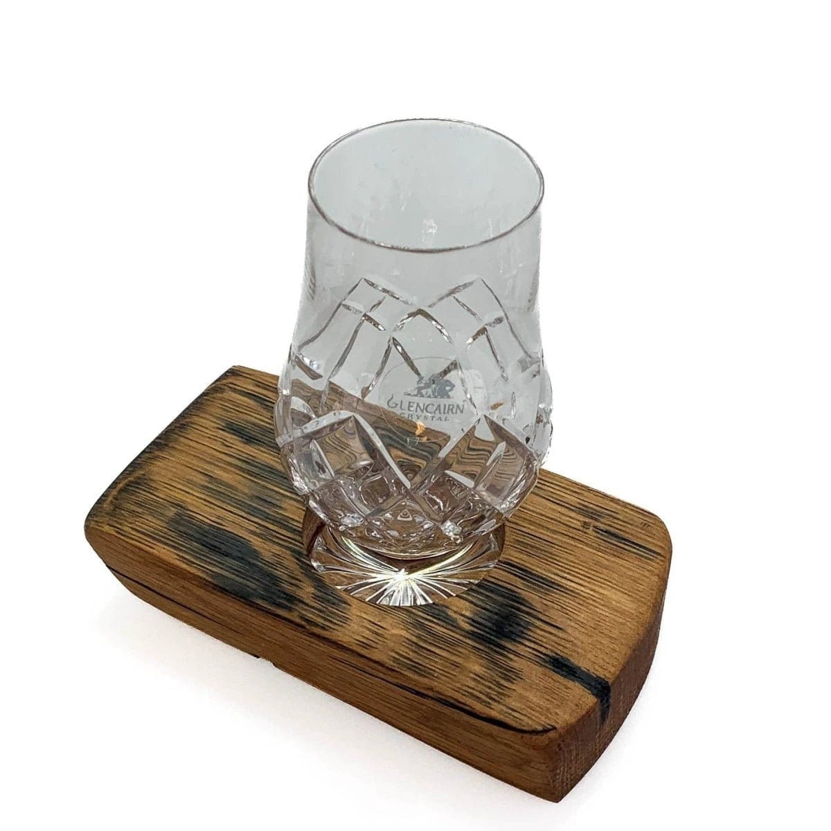 Whiskyglashalter aus alten Whiskyfässern mit 1 Glencairn Cut-Whiskyglas – Darach und Glencairn Crystal Scotland – Bild 2