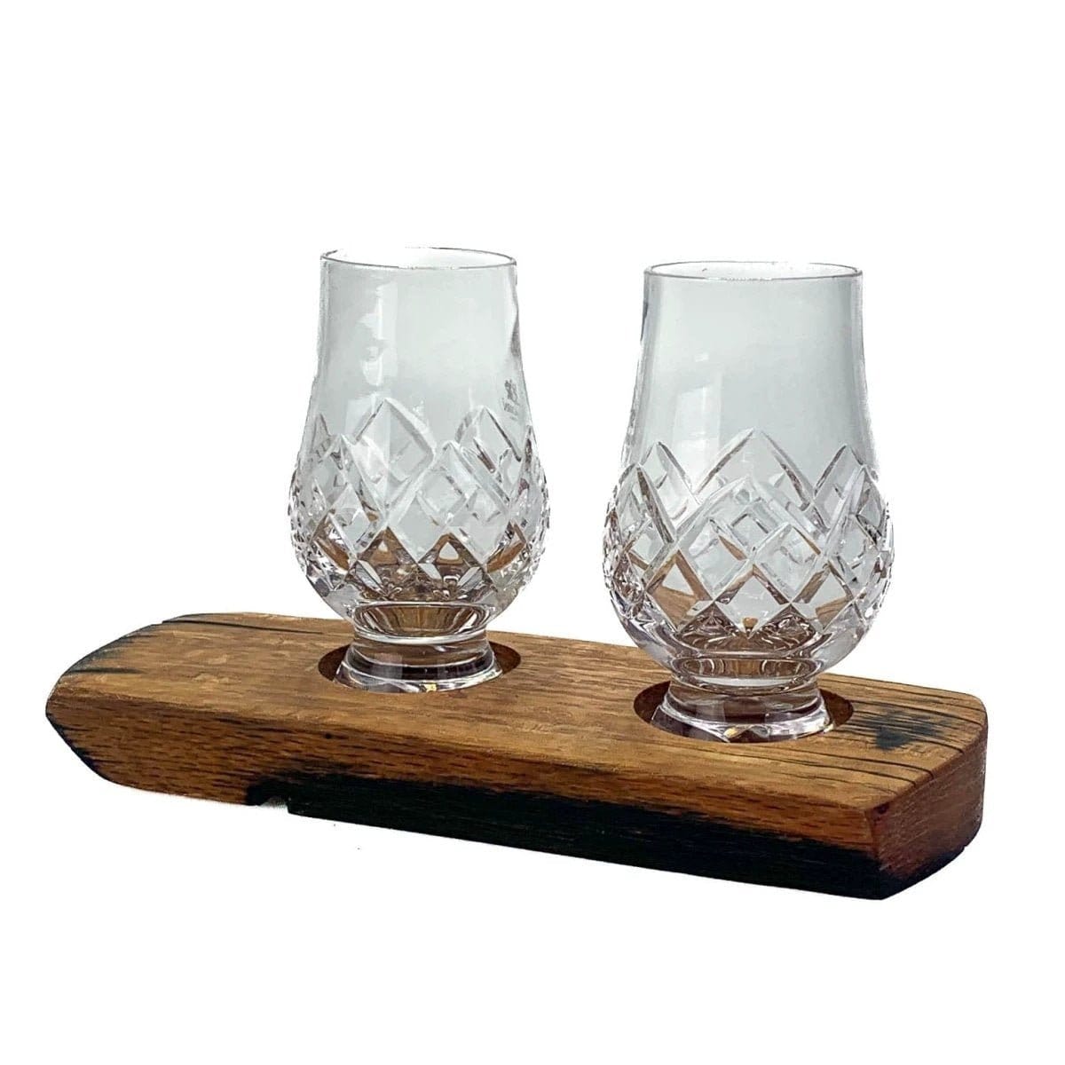 Whiskyglashouder van oude whiskyvaten met 2 Glencairn Cut-whiskyglazen – Darach en Glencairn Crystal Scotland – afbeelding 2