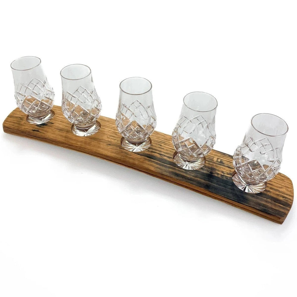 Whiskyglashalter aus alten Whiskyfässern mit 5 Glencairn Cut-Whiskygläsern – Darach und Glencairn Crystal Scotland – Bild 2