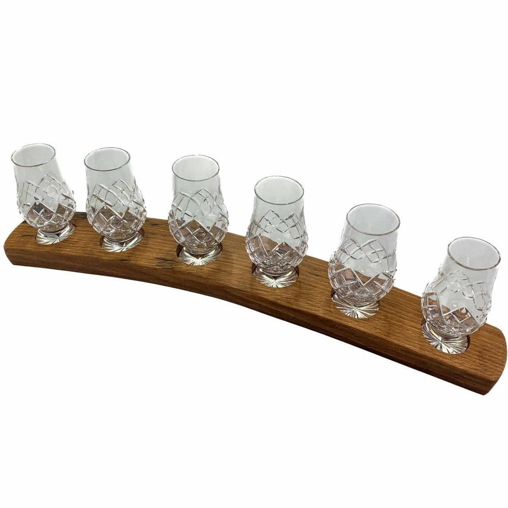 Whiskyglashalter aus alten Whiskyfässern mit 6 Glencairn Cut-Whiskygläsern – Darach und Glencairn Crystal Scotland – Bild 2