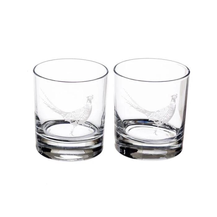 Whisky glasses engraved pheasant 2 pieces – Just Slate Company Scotland – image 3