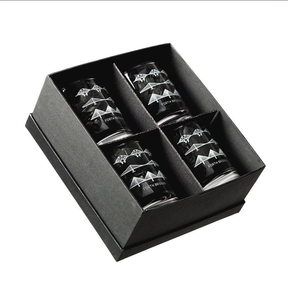 Verres à whisky gravés Forth Bridges 4 pièces – Just Slate Company Scotland