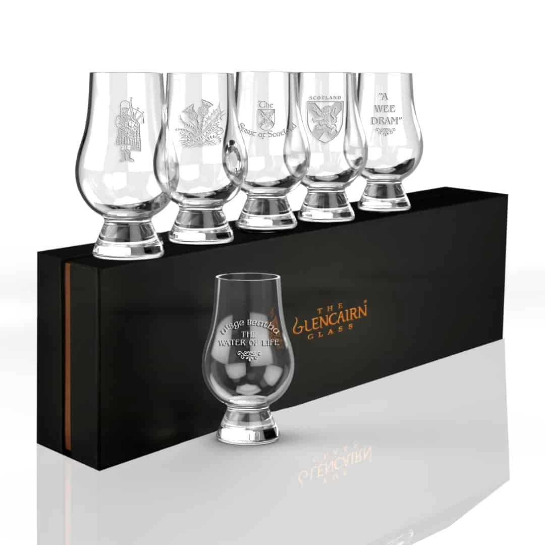 Whisky glasses engraved SCOTLAND 6 pieces – Glencairn Crystal Scotland
